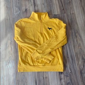 yellow pink half zip up